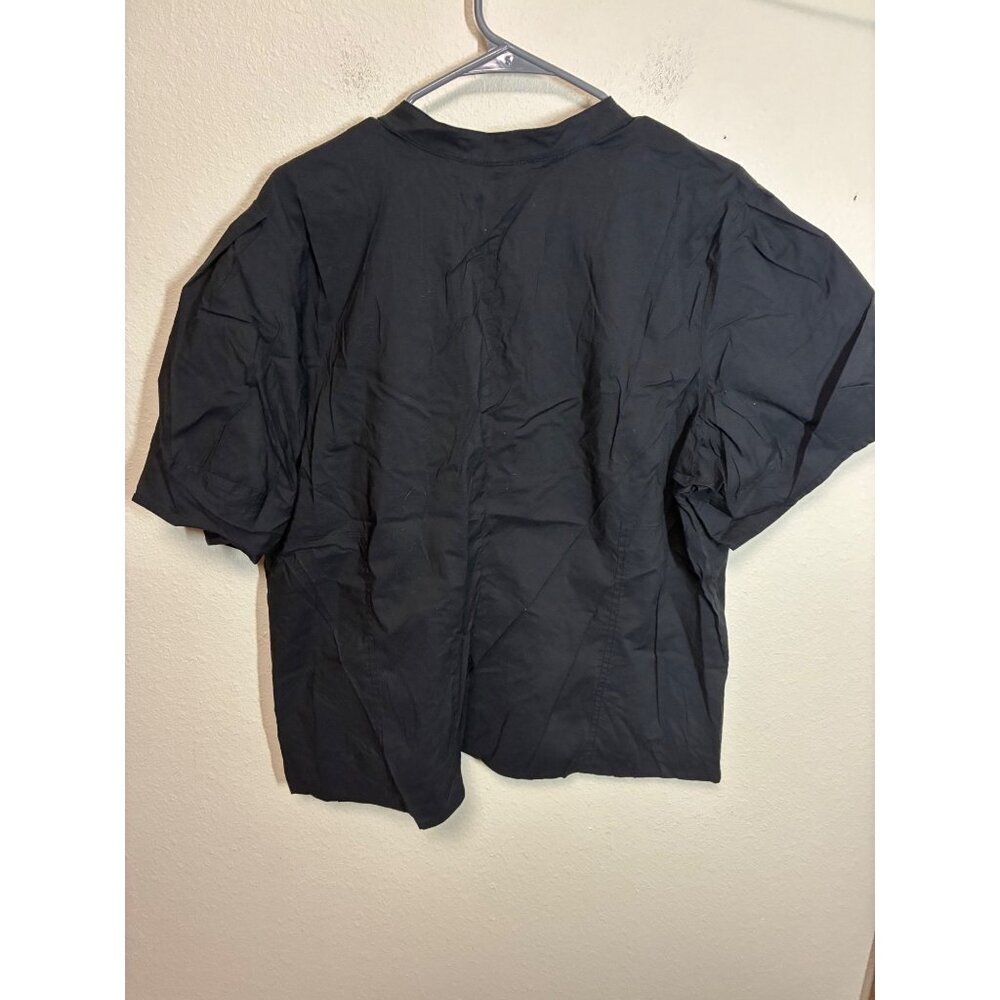 Old Navy Blouse Button Up Short Sleeve Black Size XXL - Picture 2 of 4